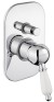 KIRKÉ WHITE podomítková sprchová baterie, 2 výstupy, bílá páčka, chrom KI42BC