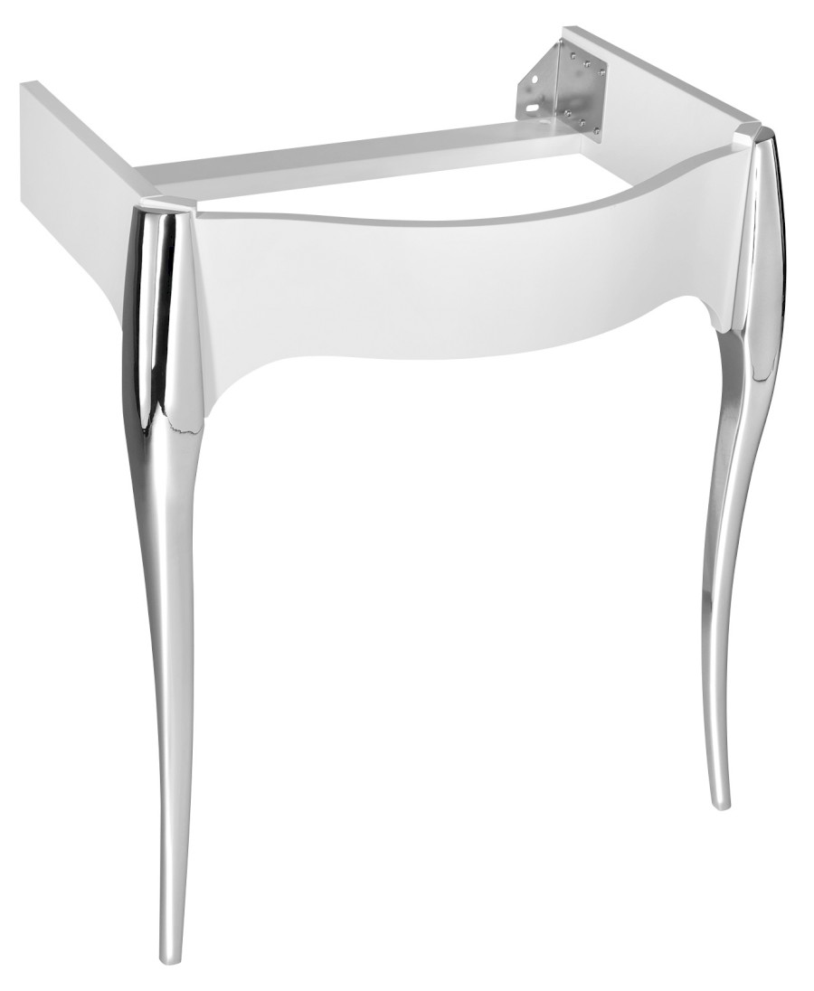 7362K5 (20653) RETRO skříňka bílá lakovaná pro umyvadlo 73cm, nohy chrom 7362K5