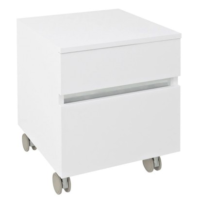 AVICE skříňka na kolečkách, 2x zásuvka 45x57x48,5cm, bílá AV063-3030