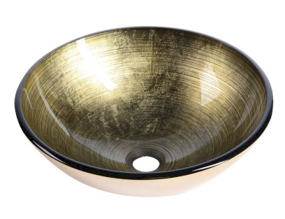 FIANNA skleněné umyvadlo na desku Ø 42cm, bronz 2501-21