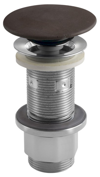Umyvadlová výpust 5/4“, click-clack, betonová zátka, 10-80mm, tmavě hnědá mat FG915