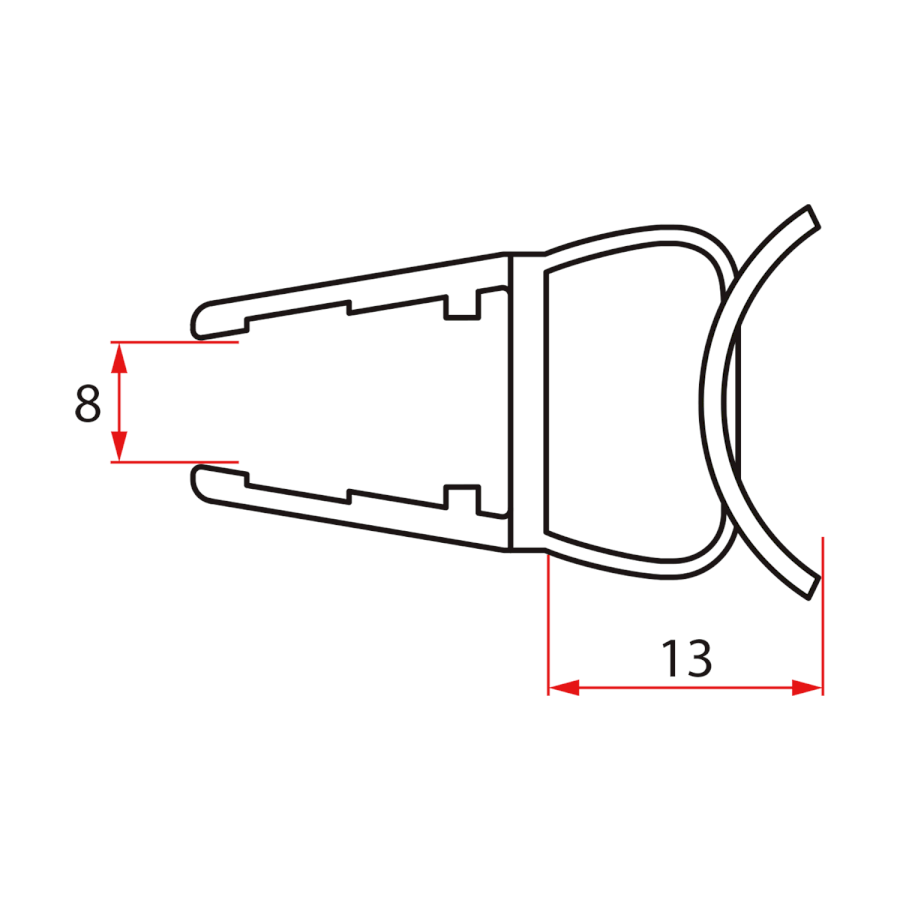 NDAL02 (47890) Bublinkové těsnění pro sklo 8mm, 1963mm NDAL02