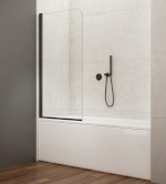 AQ6014B (56200) VILMA vanová zástěna 600x1400mm, černá, čiré sklo AQ6014B