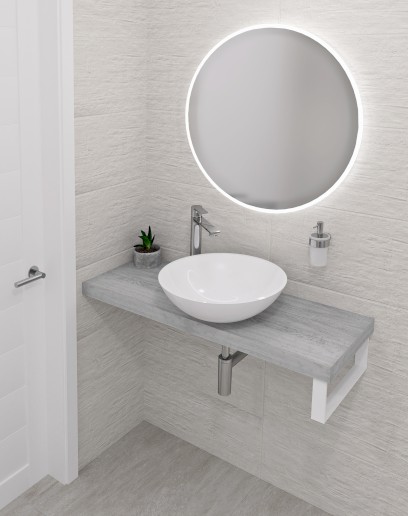 AVICE deska pod umyvadlo 60x36cm, tl.5cm, dub starobílý AV0665