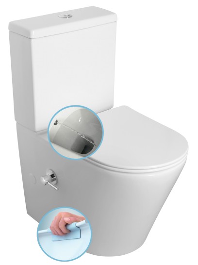 PACO CLEANWASH WC kombi, integrovaná baterie a bidet. sprška, spodní/zadní odpad, bílá PC1012RX