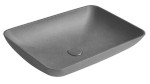 INFRANE betonové umyvadlo na desku, včetně výpusti, 57x37cm, černý granit AR464