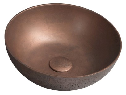 FORMIGO betonové umyvadlo na desku, Ø 39cm, měď mat FG320