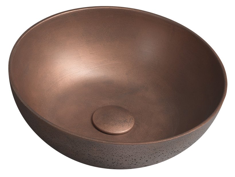 FG320 (55123) FORMIGO betonové umyvadlo na desku, Ø 39cm, měď mat FG320