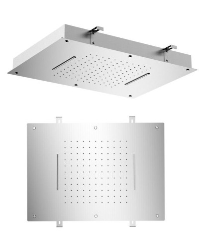 Stropní sprcha do podhledu se dvěma kaskádami, 560x400mm, nerez lesk MS333