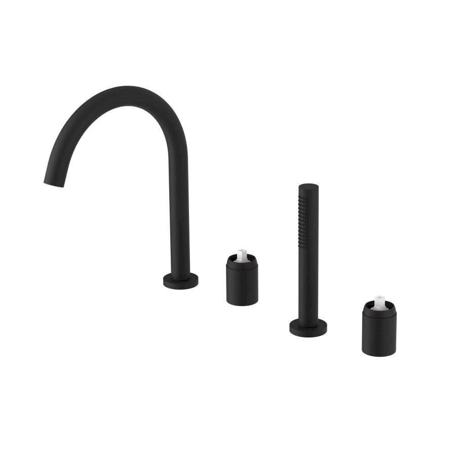 UT052B-1 (57418) ULTRAMIX tělo čtyřprvkové baterie na okraj vany, černá mat UT052B-1