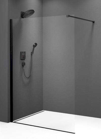 MODULAR SHOWER BLACK jednodílná zástěna pevná k instalaci na zeď, 1200 mm MS1-120B