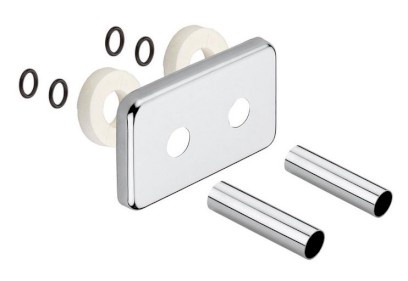 Krycí rozeta obdélníková k připojovací sadě TWIN, nerez mat CP7535