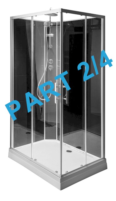 GRANVIK sprchový box 800x1200x2180mm komponent 2/4 fixní a posuvné sklo čiré 18-120-09-50-00