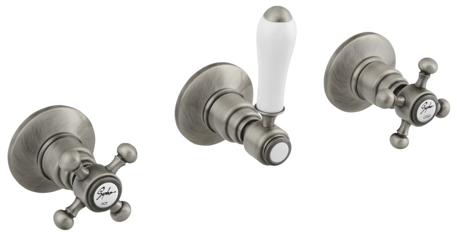 ANTEA podomítková sprchová baterie, 2 výstupy, nikl SET305-108