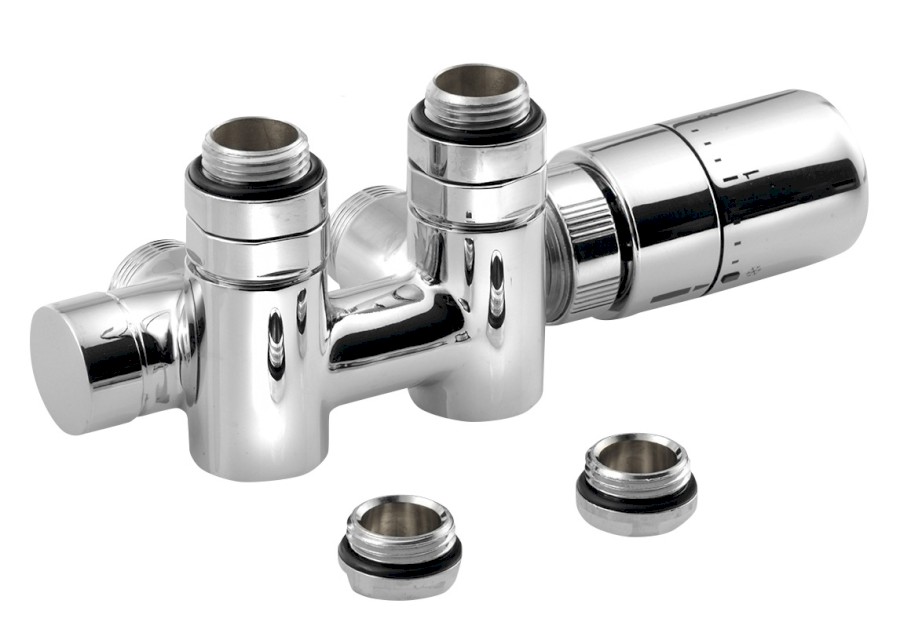 TWIN COMBI připojovací sada ventilů termostatická pro středové připojení, pravá, chrom CP5010S