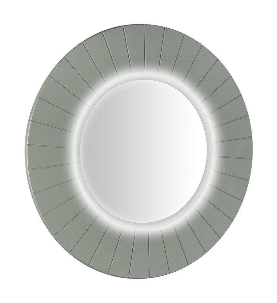 LR750-4444S (61382) LUMIRO STRIP kulaté zrcadlo s LED osvětlením v rámu ø 75cm, verde LR750-4444S