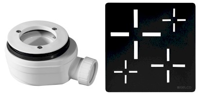 Vaničkový sifon, průměr otvoru 90 mm, DN40, krytka černá KSM107B-SN90