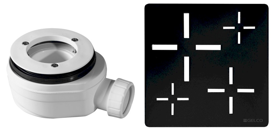 KSM107B-SN90 (59728) Vaničkový sifon, průměr otvoru 90 mm, DN40, krytka černá KSM107B-SN90