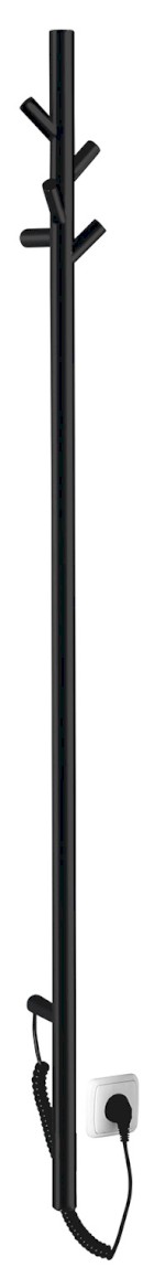 ER175BV (47836) PASADOR elektrický sušák ručníků, kulatý, 150x1500 mm, 30 W, černá mat ER175BV