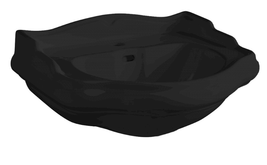 104531 (52037) RETRO keramické umyvadlo 56x46,5cm, černá mat 104531