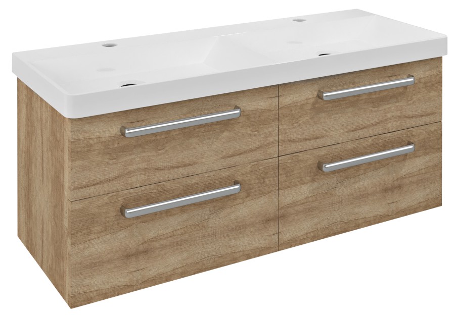 TH120-2222 (50821) THEIA dvojumyvadlová skříňka 116x50x44,2cm, 4xzásuvka, dub alabama TH120-2222