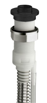 FOLLOW ME sprchová průchodka s odvodněním na okraj vany vč. hadice a drenážního kusu, kulatá, černá mat PD46713