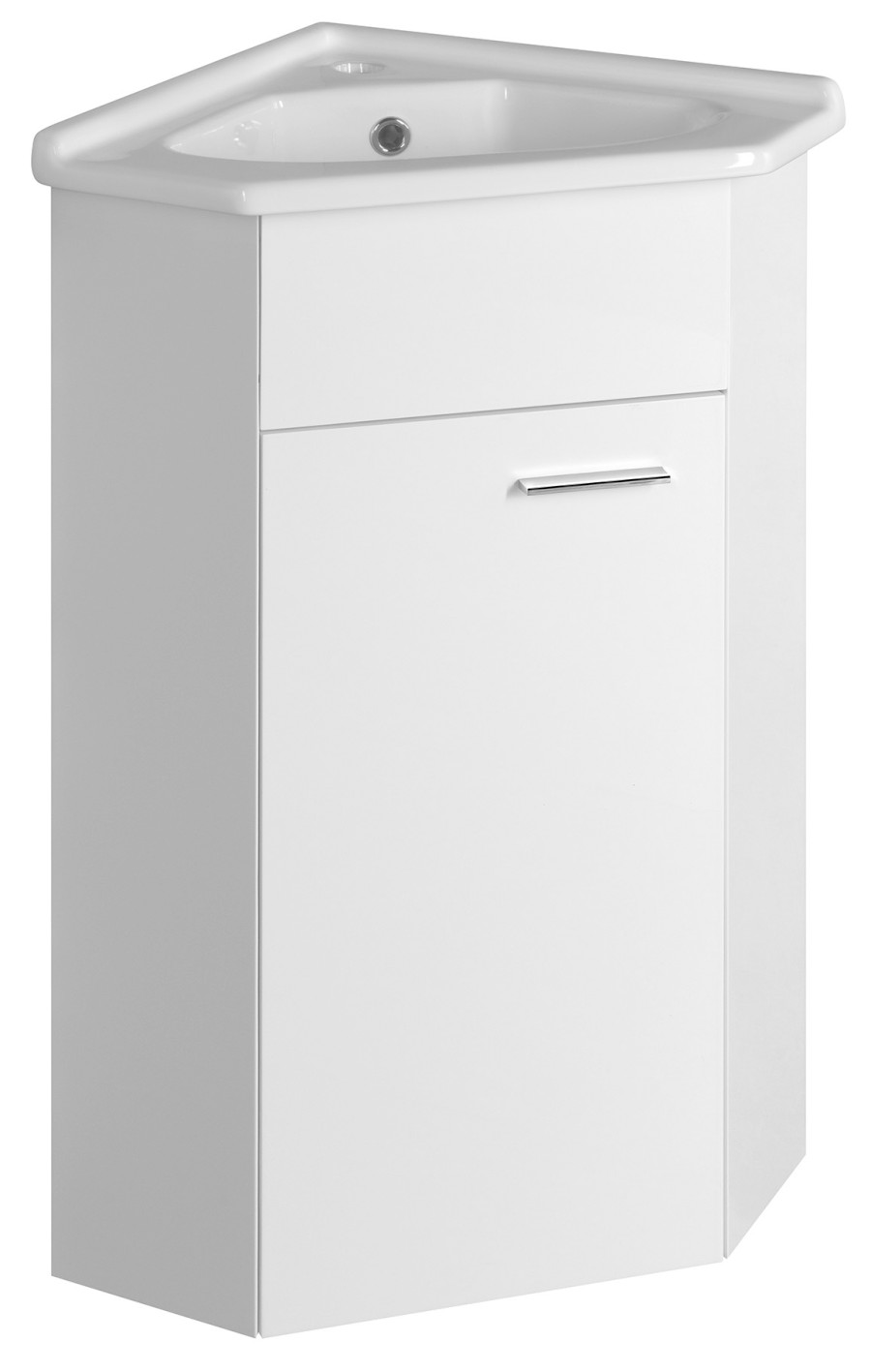 50345 (51734) ZOJA umyvadlová skříňka rohová 40,5x74x40,5cm, bílá 50345