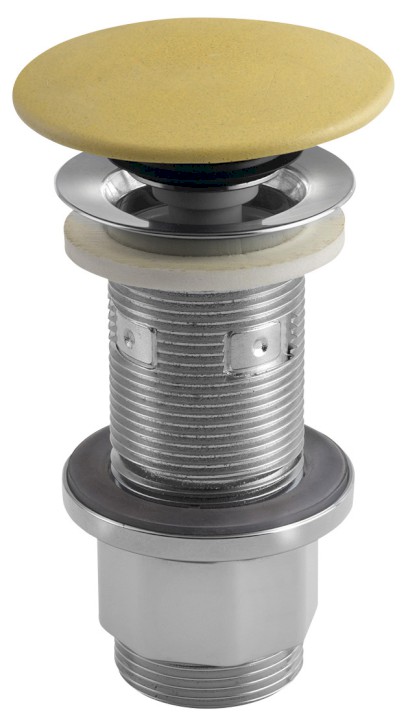 Umyvadlová výpust 5/4“, click-clack, betonová zátka, 10-80mm, žlutá mat FG922