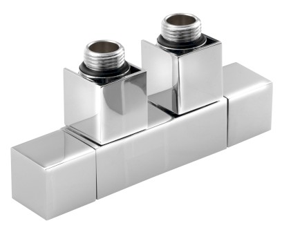 CUBE TWIN připojovací sada ventilů pro středové připojení, rozteč 50mm, chrom CP581