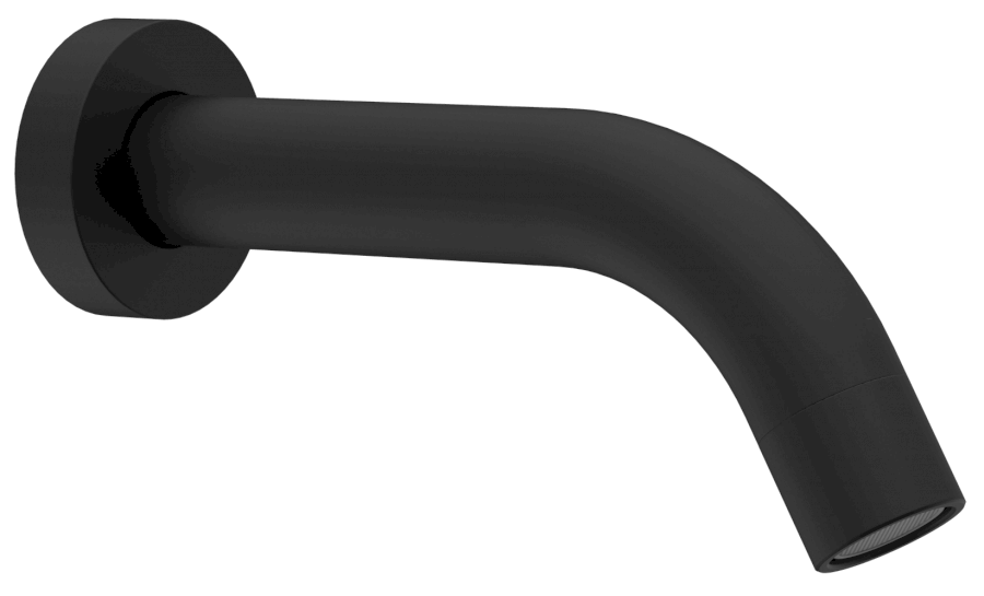 BO512 (56093) Nástěnná výtoková hubice, kulatá, 174mm, černá mat BO512