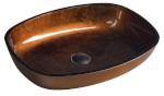 KVAORE skleněné umyvadlo na desku, 54x39,5cm, měď TY223