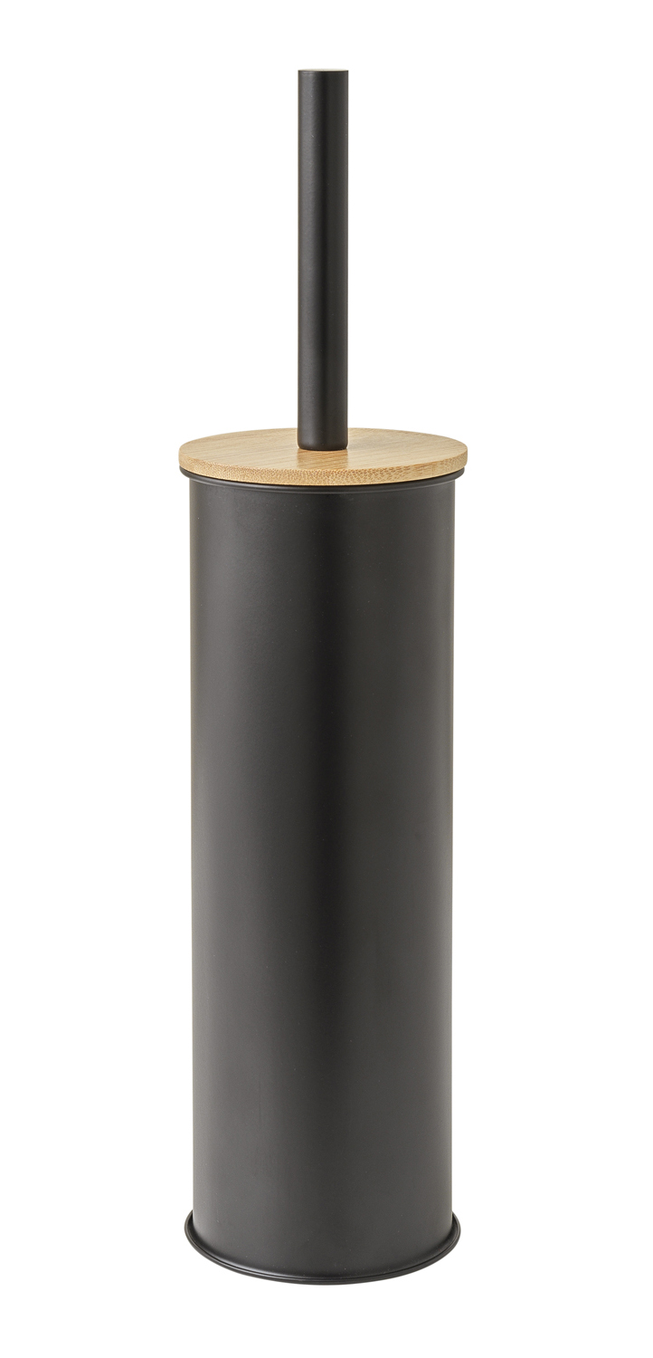 1434 (57928) KENTA WC štětka na postavení, černá mat/bambus 1434