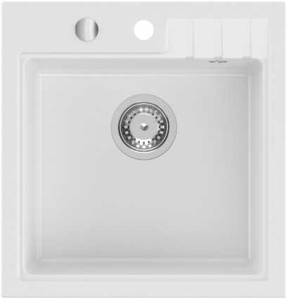 Granitový vestavný dřez mono, 50x52cm, bílá GR1041