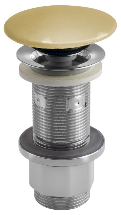 Umyvadlová výpust 5/4“, click-clack, betonová zátka, 10-80mm, žlutá pololesk AS922