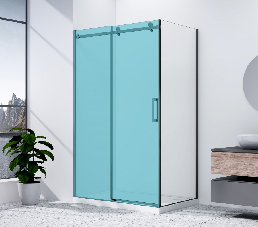 GD7280B (55548) DRAGON BLACK boční stěna 800mm, čiré sklo GD7280B