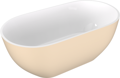 REDUTA volně stojící vana litý mramor 150x75x58cm, bílá/béžová mat 71843.82