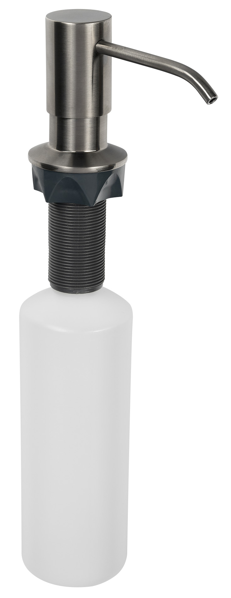 Zápustný dávkovač mýdla, kulatý, gun metal SP023GM