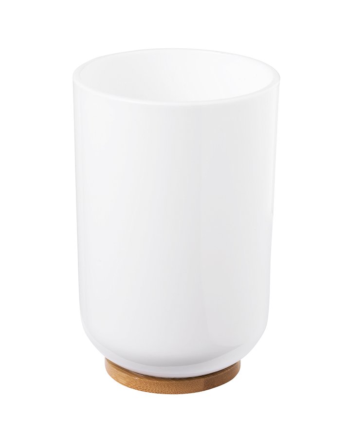 SNOW sklenka na postavení, bílá/bambus 7579
