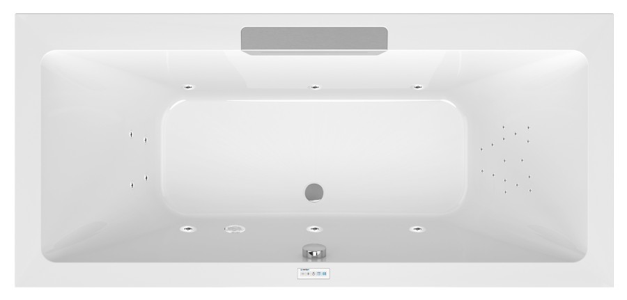 73836.100.5010 (60827) CASCATA hydromasážní vana, 185x85x45cm, kaskáda nerez, Highline Hydro, chrom 73836.100.5010