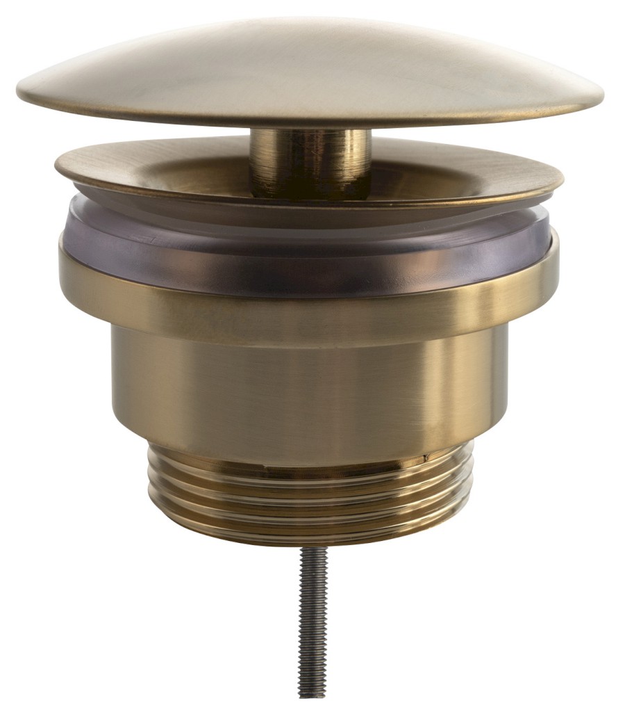 Umyvadlová výpust 5/4“, neuzavíratelná, velká zátka, 5-55mm, zlato mat UD52596P