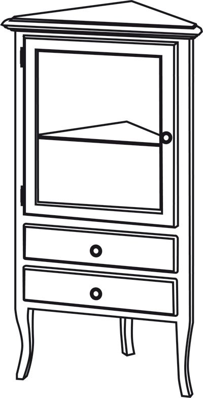 RETRO skříňka rohová 60x120x47cm, starobílá, levá 1692