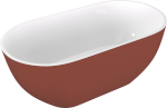 REDUTA volně stojící vana litý mramor 150x75x58cm, bílá/hnědá mat 71843.72