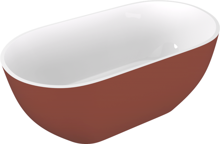 71843.72 (57683) REDUTA volně stojící vana litý mramor 150x75x58cm, bílá/hnědá mat 71843.72