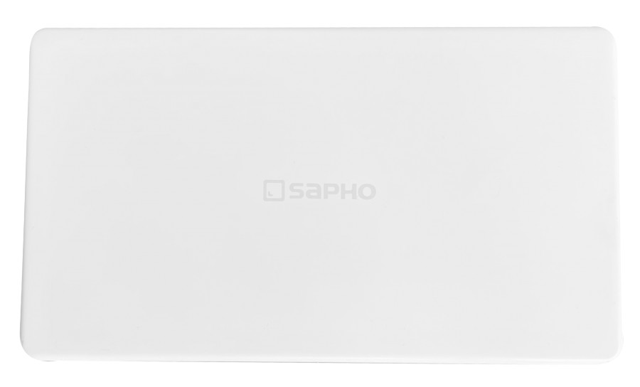 ND-55032-1 (26054) Kryt odpadu 144x82mm, logo SAPHO, litý mramor, bílá ND-55032-1