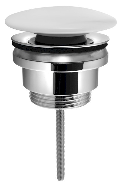 Umyvadlová výpust 5/4“, click-clack, velká zátka, 5-65mm, keramika bílá CV1110C