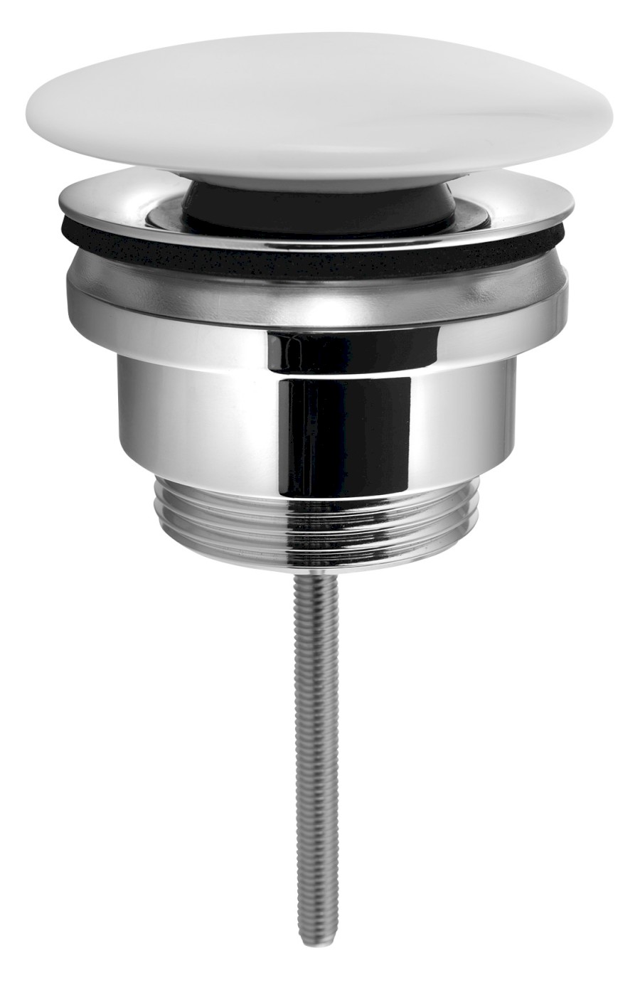 Umyvadlová výpust 5/4“, click-clack, velká zátka, 5-65mm, keramika bílá CV1110C