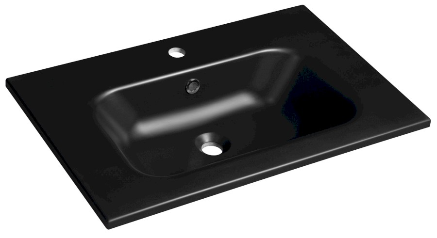 SD071B (52740) SIDRA umyvadlo, litý mramor, 71x46cm, černá mat SD071B