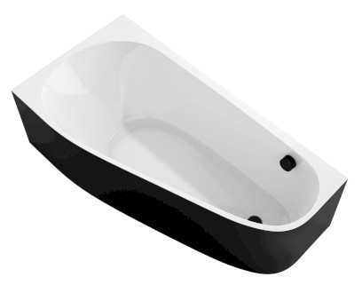 PROJEKTA L MONOLITH asymetrická stojící vana 156x77x60cm, bílá/černá 20111MB