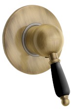 KIRKÉ BLACK podomítková sprchová baterie, 1 výstup, černá páčka, bronz KI41NB