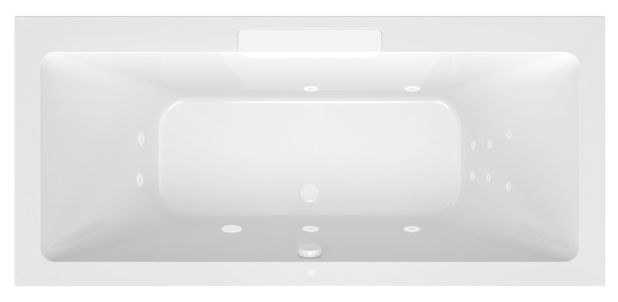 CASCATA hydromasážní vana, 185x85x45cm, kaskáda bílá, Attraction Hydro, bílá 73836.101.3020